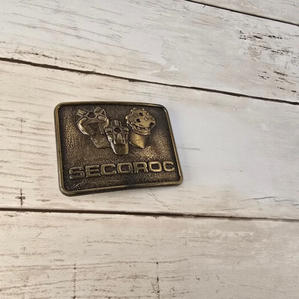 VTG Secoroc Mining Drill Bit Belt‎ Buckle Brass Tone Made in Canada Industrial